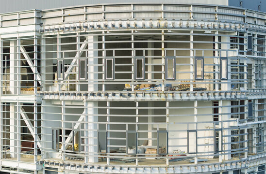 Unfinished Multi-Story Industrial Construction Site