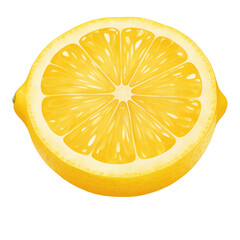 Fototapeta premium A freshly sliced lemon showing its juicy and vibrant yellow interior