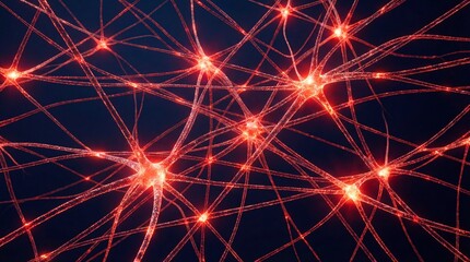 Obraz premium Cyber Neural Network Abstract Technology Wallpaper
