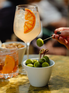 Olives with cocktails 