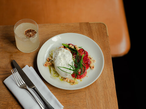 Burrata with blood orange