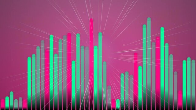 Vibrant Bar Graphs with Neon Colors.
