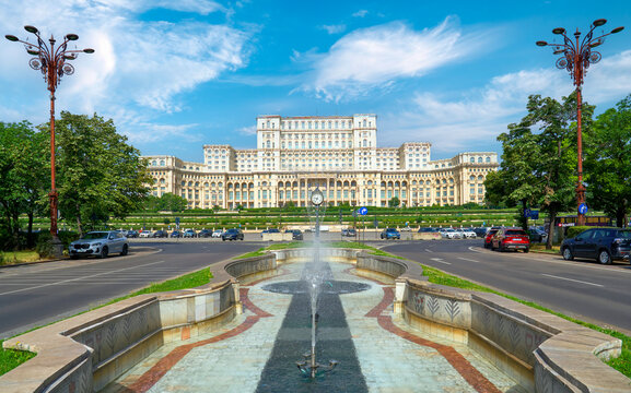 View on Romanian Parliament on a sunny day. Bucharest