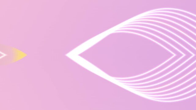 White Leaf Shape on Pink Background Animation.