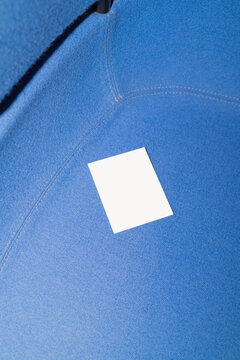 Business mockup white card on blue fabric background