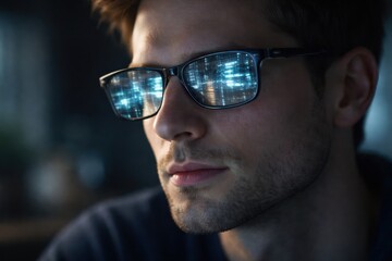 Glasses With Data Reflection