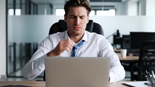 Stressed man at desk