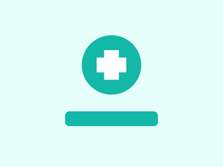 Obraz premium Medical symbol displayed on screen with plus sign in circle
