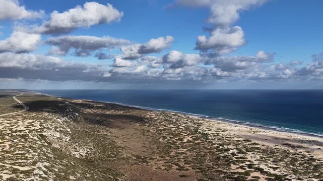 Great Australian Bight - Scenic Lookout, Nullarbor Plain, South Australia &ndash; 4K aerial drone footage of dramatic coastal cliffs, turquoise ocean and rugged wilderness at sunset