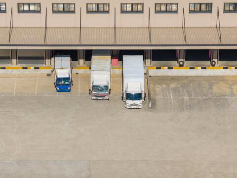 Aerial View of Logistics Center Loading Dock Area