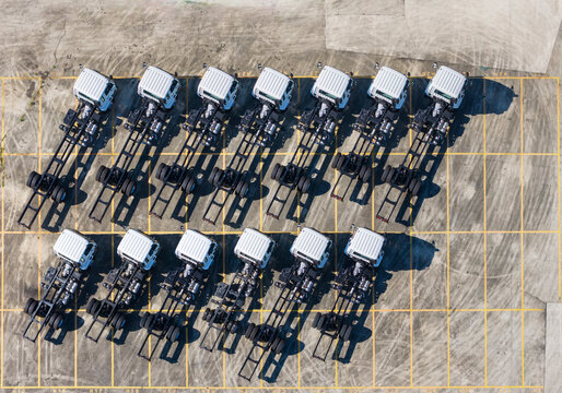 New For-Sale Truck Cabs and Chassis at Vehicle Dealership Lot