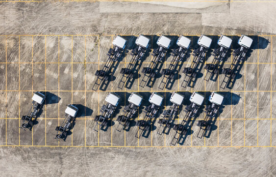 New For-Sale Truck Cabs and Chassis at Vehicle Dealership Lot