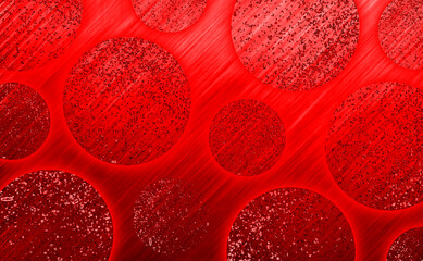 高速で降る熱を持った宇宙の惑星や隕石などをイメージして赤色でデザインしたイラストの背景、壁紙、グラフィックの素材