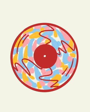 vinyl records arranged in grid pattern
