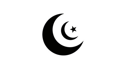 Fototapeta premium Crescent Moon and Star Symbol Illustration 6.