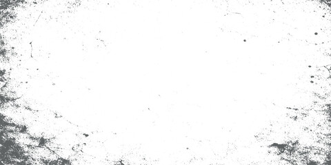 Black White Distressed Grunge Texture Background with Deep Cracks, Dust, Splatter and Dirty Scratches, Vintage Worn Concrete Surface with Dark Vignette Frame Effect
