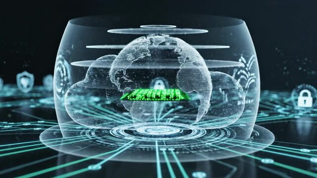 Cyber security SD card in glass dome