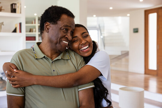 Father and daughter sharing a happy moment together