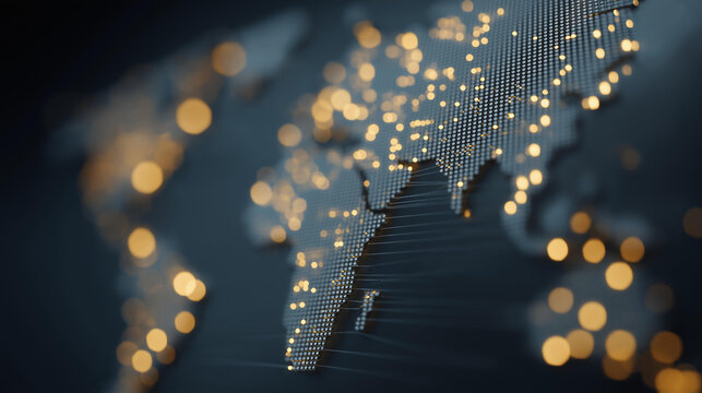 World map financial network concept representing international payment systems, global remittance flows, foreign exchange markets and secure digital finance infrastructure cinematic color