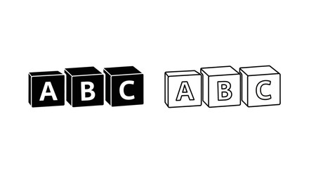 Black and white abc blocks Vector