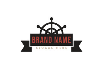 Vintage badges with steering wheel designs. Vintage signs, retro premium badges, and vector emblem logo frames.