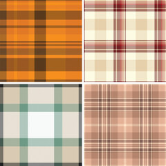 Traditional plaid motif adapted for home decor. Suitable curtains, pillows, blankets, upholstery concepts. Seamless vector design repeats without visible breaks.
