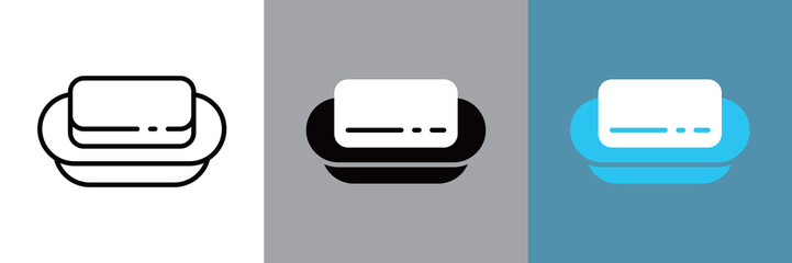 石鹸のシンプルなラインアイコン