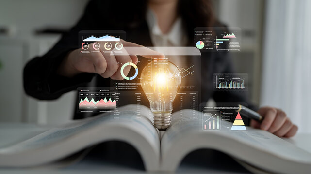 A financial and marketing KPI dashboard for business analytics and strategy. A report showing profit, revenue, and customer conversion rate data. Motif