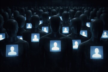 Fototapeta premium Anonymous digital identity crowd