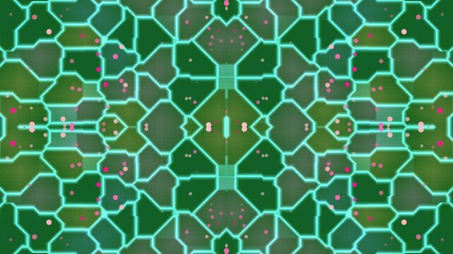 Geometric Pattern Animation with Green Shapes.