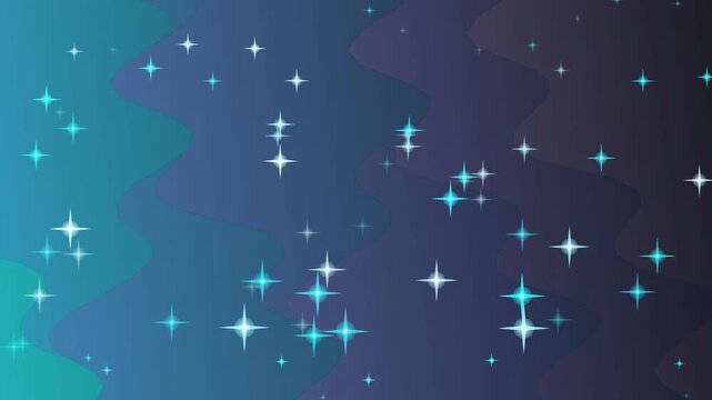 Shimmering Stars in Dark Blue Background.