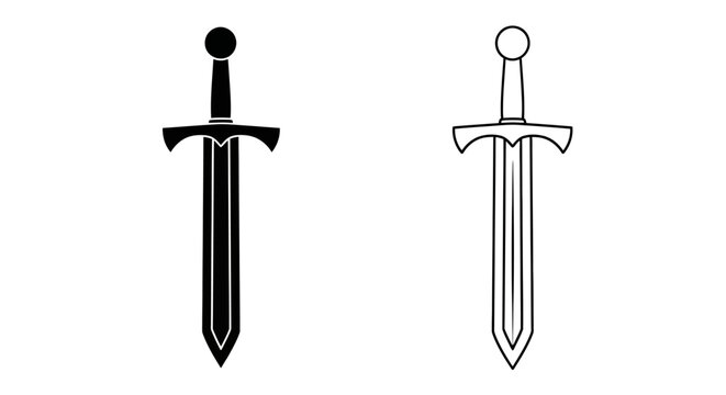 Two sword design styles Vector