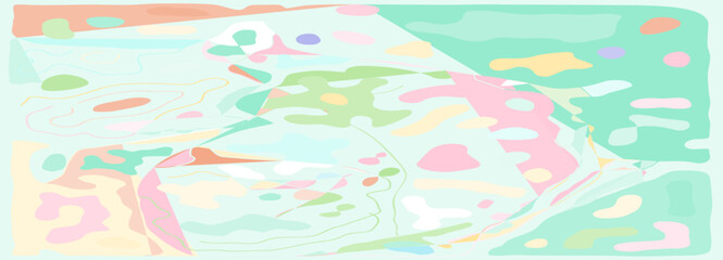 Fototapeta premium Psychedelic pattern with wavy liquid lines and optical art effects. Retro colors with funky vibes for digital projects and prints. Stock vector illustration in groovy style.