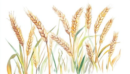Golden wheat stalks sway gently in the breeze, showcasing the beauty of nature and the cycle of harvest during the late summer season