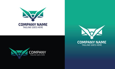 Company logo layout with gradient colors, unique suitable symbol technology for digital brands