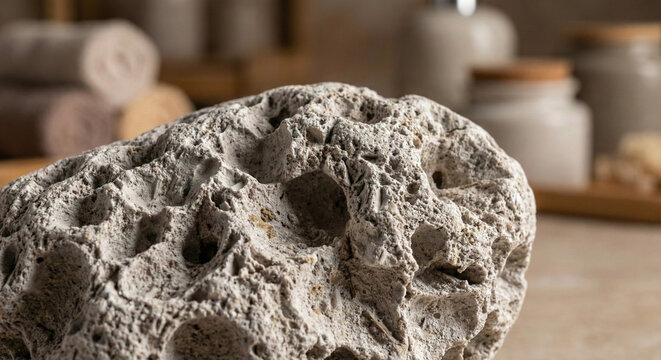 Intensely Porous and Abrasive Volcanic Pumice Stone Texture