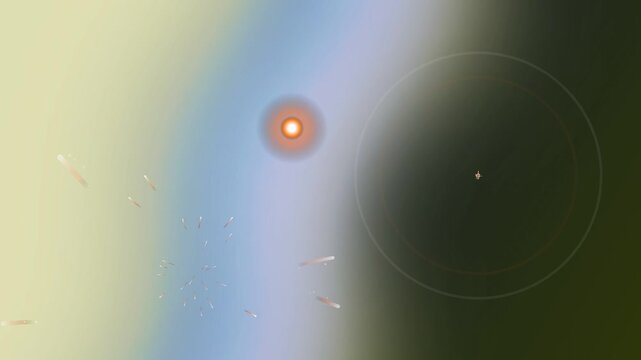 Solar Eclipse with Sun and Moon Alignment.
