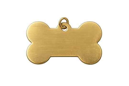 Blank bone-shaped brass dog id tag