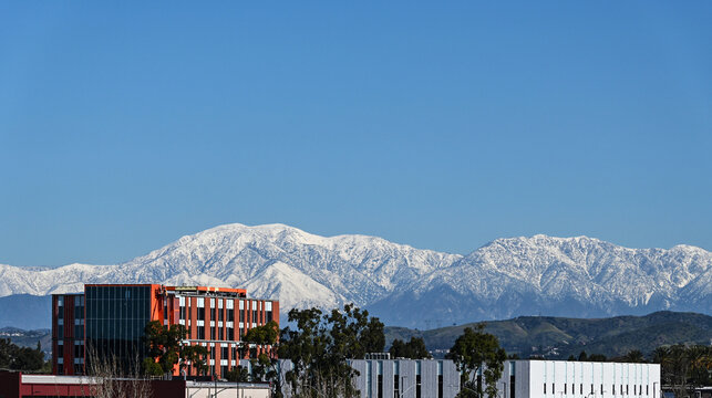 Mt. Baldy seen from the Flight in Tustin Legacy.
