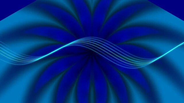 Blue Abstract Waves Motion Background Video.