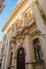 Naklejka premium Neoclassical facade of the Basilica of Our Lady of Mount Carmel, Valletta MALTA