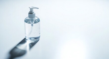 Clear Hand Sanitizer Pump Bottle with Alcohol Gel on White Background - Cleanical Hygiene