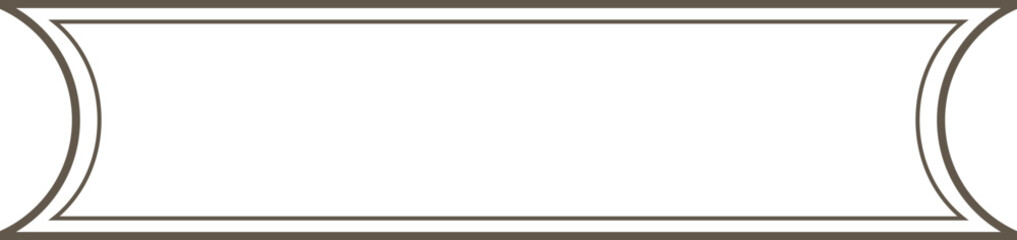 Obraz premium Banner Frame With Curved Corners Line Art