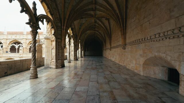 Portuguese Gothic Architecture Inside The Monastery