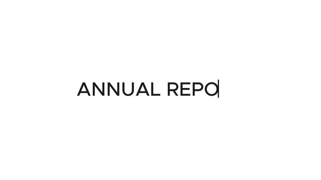 Typewriter Effect of "Annual Report" Title. 