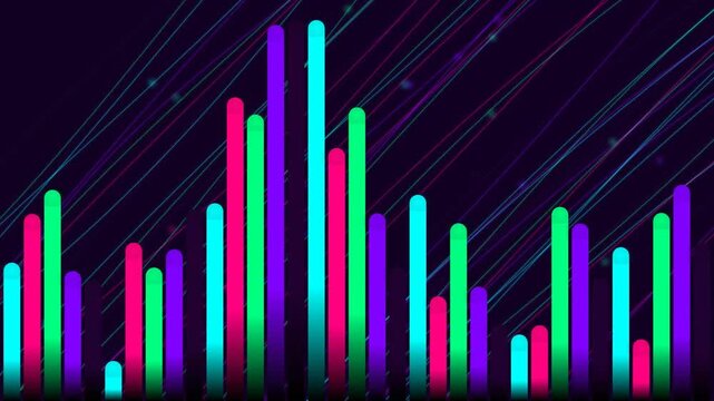 Neon Bar Graphs with Colorful Bars.