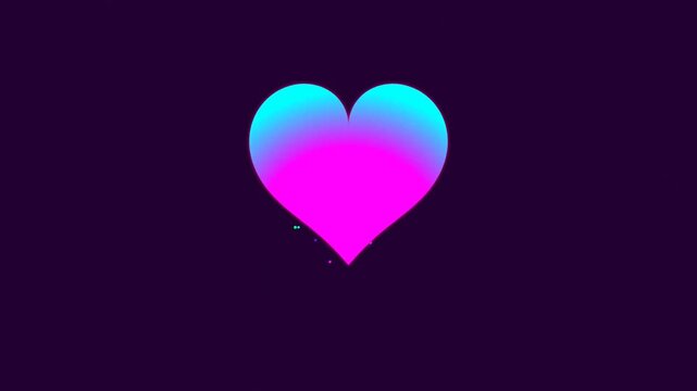 Multicolored Heart Icon on Dark Background.