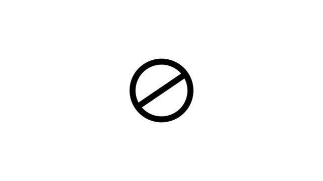 Circular progress loading bar transition to error cancel sign icon on white background Modern loading progress indicator with segmented circle on cyan blue background..