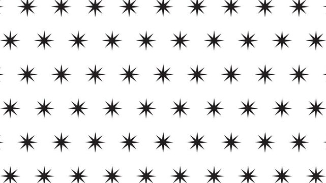 Clean and modern motion graphic featuring a seamless pattern loop of stars in a clean and minimalist style