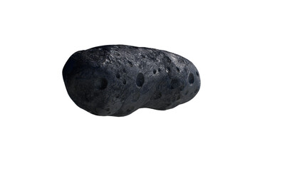 Realistic Dark Asteroid with Craters Isolated 3D Render © de Art